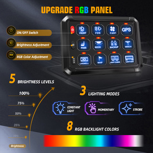 12V 24V Off Road Led Light <span class=keywords><strong>Controller</strong></span> 12 Bende Schakelpaneel Draadloze Rgb Met Overbelasting Bescherming Relais - Product Image 4
