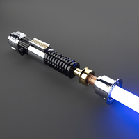 Obi Wan Saber LGT Proffie Dueling Heavy Metal Hilt Smooth Swing RGB Baselit Light-Up dengan LED Neopixel Lightsaber Toys