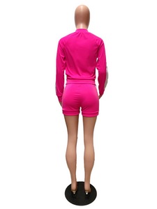 2021 nuovo Breve Jogger Set Abbigliamento Donna 2 Pezzi Set Delle Donne Sudore Attrezzature Dei Vestiti di Sudore Set di Due Pezzi Jogging - Product Image 6