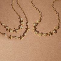 Collar Personalizado de Acero Inoxidable, Resistente al Agua y al Deslustre, Collar de la Serie Océano en Oro de 18K, Joyería de Playa Moderna para Mujer