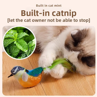 Jouet sonore interactif pour chat, simulation d'oiseau, bâton de détoxification auto-activé, jouet stimulant l'endurance pour chaton, fournitures pour chats