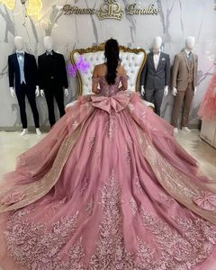 Vestidos de Quinceañera Mumuleo Sweet 16 con Hombros Descubiertos, Vestidos de 15 Años con Cuentas y Borlas, Estilo Fiesta, Largos hasta el Suelo, con Lazo de Encaje - Product Image 2