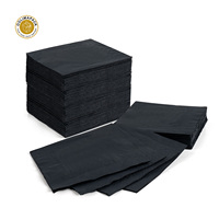 OOLIMA 1-2 plis noir serviettes en papier kraft jetables absorbantes et imprimées pour le dîner et les mariages style sac