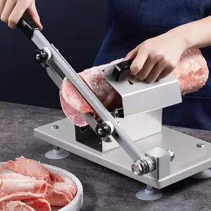 Barbeador de carne congelado manual, cozinha e uso comercial de aço inoxidável, fatiador de carne congelada para frutas e legumes salami ham