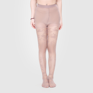 Medias de nailon personalizadas con estampado digital jacquard floral, parte superior controlada, para mujer, con puntera reforzada - Product Image 2