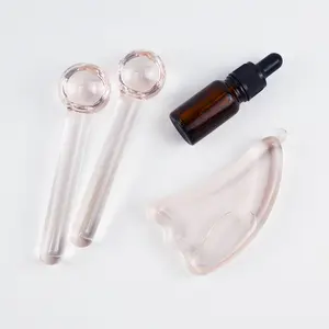 Mini Ice Pink Glass Globes 1 Pc per Box Home Use Face Massager Gel Ce Printed Magic Massage for Reducing Puffiness Swelling Eyes