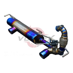 ท่อไอเสียสมรรถนะสูง Vortex Blue Burnt Titanium Valvetronic สำหรับ Smart W453 0.9T 1.0L ปี 2016-2025 แบบ Pie-cut Racing Muffler Pipe - Product Image 3