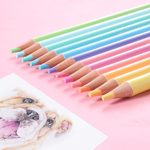 Ensemble de crayons de couleur en bois de pin huilé Macaron 12 couleurs, pastel spécial non toxique EN71-1/2/3 <span class=keywords><strong>Brutfuner</strong></span> 3.0mm, ensemble cadeau d'art pour enfants - Product Image 4