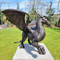 Statue de Dragon en Bronze moulé grandeur nature Fengshui décoration Animal grande Statue de Dragon en Bronze coulé debout à vendre