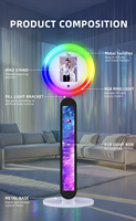 Boîte à lumière pour photomaton iPad personnalisable de 10,2 pouces et 12,9 pouces, affichage en métal + écran LCD, anneau lumineux multicolores pour photomatons iPad