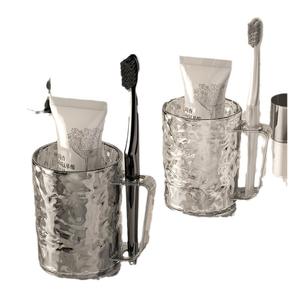 Vaso transparente para cepillos de dientes con diseño de glaciar, 401-500 ml, doble soporte para uso doméstico - Product Image 4