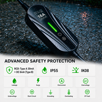 Chargeur Portable pour Véhicules Électriques EV Type 2, Chargeur de Voiture Portable 22kW 11kW, Station Intelligente pour Véhicules