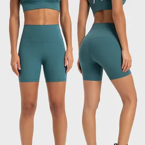 IDU自行车运动健身瑜伽短裤女罗纹批发高腰修身骑行户外裤