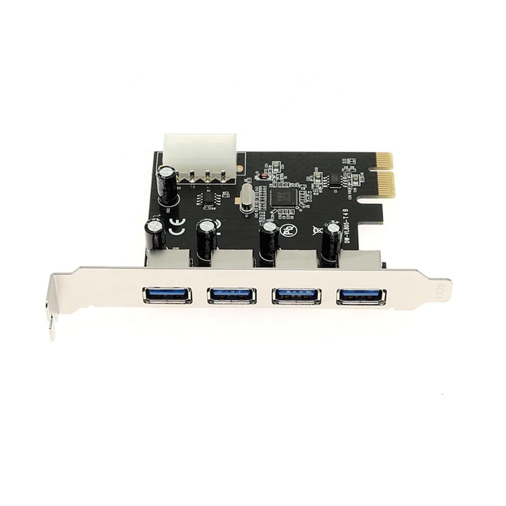 Computer Pcie to Usb3.0 Riser Card Pci Express Pcie 1x 1 to 4 Usb 3.0 Multiplier Splitter Hub 1x to 16x Adapter
