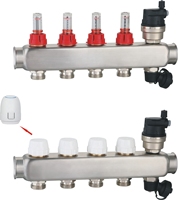 Dernier modèle de système de chauffage par le sol radiant PEX avec collecteur en acier inoxydable et débitmètre, style traditionnel, 230V, pour usage domestique