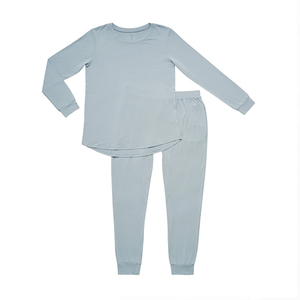 Weige Custom Print Katoenen Familie Bijpassende Nachtkleding Pyjama Effen Kleur Design Kleding Voor Vrouwen Jogger Bamboe Pyjama Set - Product Image 4