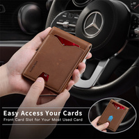 Porte-cartes mince de haute qualité en microfibre vintage pour hommes – Vente en gros