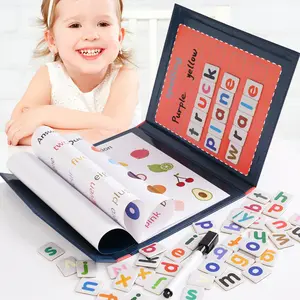 Manyetik bulmaca yazım kelimeleri yazma öğretici oyuncaklar manyetik alfabe kitap erken eğitim aydınlanma İngilizce alfabe