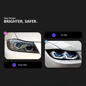 Phare LED bicolore pour <span class=keywords><strong>BMW</strong></span> Série 3 E90 E91 modifié <span class=keywords><strong>320i</strong></span> 325i 330i, projecteur laser DRL - Product Image 2