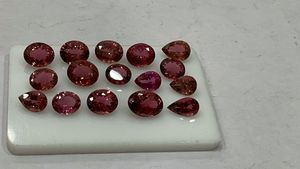 Rubellite ธรรมชาติที่มีคุณภาพดีหลวมทำด้วยมือจำนวนมากอัญมณีเพชรสีชมพูรูปร่างผสมเครื่องประดับแฟชั่น - Product Image 4