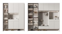 Meuble de rangement à chaussures moderne de luxe avec éclairage LED, 2 tiroirs, armoires basses pour l'entrée d'un appartement/villa/hôtel