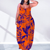 Robe longue bohème sans manches à fines bretelles pour femme, col en V, coupe ample, décontractée, pour l'été et la plage