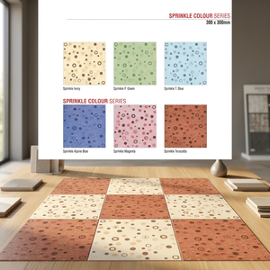 Matt Embossed Stone Punch Designer Carrelages de sol en céramique Finition émaillée brillante Tailles 12x12 16x16 30x30 300x300 Porcelaine - Product Image 3