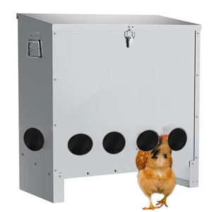 JH-폐기물 없음 핸들이있는 Mech 치킨 피더 85-120lbs 대형 실버 아연 도금 스틸 치킨 피더 자동 - Product Image 1