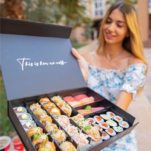 Impresión personalizada de embalaje de alimentos patatas fritas pollo Sushi caja para llevar comida rápida desechable hamburguesa caja de embalaje, Sushi para llevar caja - Product Image 2