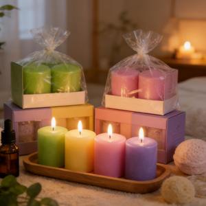 Candele a Colonna Lunga Personalizzate all'Ingrosso con Effetto Sfumato, Regali per Matrimoni e Banchetti, Candele a Pilastro Riempibili per Celebrazioni di Compleanno - Product Image 1