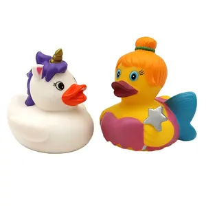 2021 New Eco Friendly Non Toxic Unicorn Little Small Plastic Rubber Duck Baby Bath Toys for Child