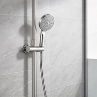 Pommeau de Douche à Main avec Finition Chromée Brossée, Jets/Massage/Pluie/Pulvérisation Douce, Design Moderne pour Appartement et Villa
