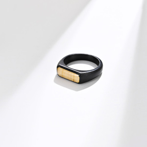 Unisex yunnique style popular jewelry, <b>titanium</b> steel <b>ring</b> with wood grain, gender-neutral, artistic and unique, co - Product Image 4