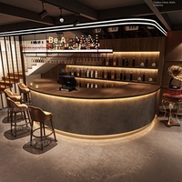Comptoir de bar moderne en bois massif, bureau de réception rond pour bar à domicile, hôtel, centre commercial et restauration - Yimutang