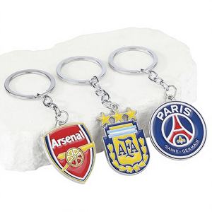 Football Team Logo Zinc Alloy Keychain for Champions League Fans Peripheral <strong>Bag</strong> Hanging Key Ring Chain Jewelry - Product Image 1