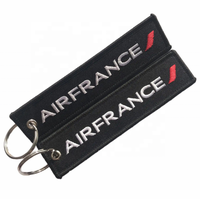 Porte-clés personnalisé avec logo promotionnel, tissu tissé double face, broderie, étiquette brodée