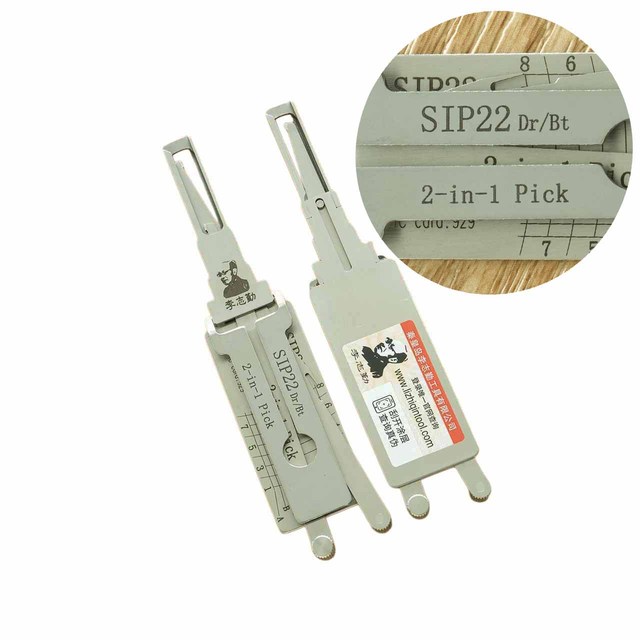 Lishi 2-in-1 Pick and Decoder SIP22 Dr/Bt Laser Key New Car Decoder and Lock Pick