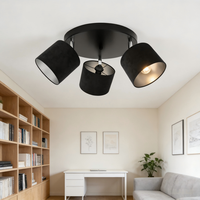Lustre de plafond en tissu velours chromé E27, 3 ampoules, luminaire de plafond, décoration intérieure pour salon