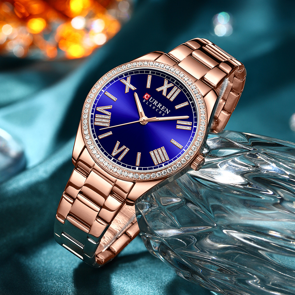 Часы CURREN 9088, женские наручные часы jam tangan из нержавеющей стали, роскошные Брендовые Часы с зелеными светящимися стрелками