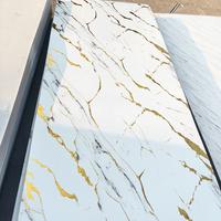 Panneau mural en PVC brillant Foju 1220*2440, 2 mm, 3 mm, feuille de marbre PVC pour revêtement mural UV