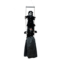 Nouveauté Halloween : Deux fantômes décoratifs lumineux et sonores, en plastique et tissu polyester, pour maison hantée