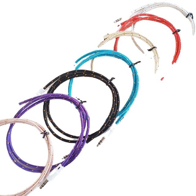 Premium Nylon Jack 3.5 Audio Cable 3.5MM Male to Male Stereo Car Aux Cable for Car Cellphone Headset Speaker