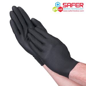 ถุงมือไนไตรล์แบบใช้แล้วทิ้ง Safer Medico ขนาด 7.5 กรัม 9 นิ้ว สีดำไดมอนด์  ปลอดภัย ไร้แป้ง สวมใส่สบาย เหมาะสำหรับการตรวจโรค - Product Image 4