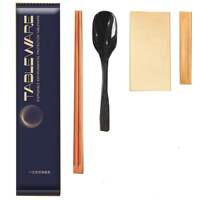 Ensemble de couverts en bambou biodégradables de qualité supérieure baguettes jetables serviette cuillère et cure-dents papier Kraft emballé