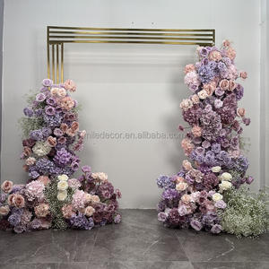 Composizione Floreale <span class=keywords><strong>Serie</strong></span> Viola con Rose, Ortensie e Gypsophila, Decorazione per Matrimoni e Feste, Fiori Artificiali in Seta - Product Image 2