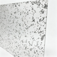 Plaque en acrylique coulé transparente argentée épaisse avec paillettes, 1/8, pour découpe laser, épaisseur et taille personnalisables