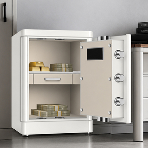 CEQSAFE Coffre-fort électronique numérique à empreinte digitale avec clé maîtresse YUTA Blanc pour maison, banque, bureau - Product Image 4
