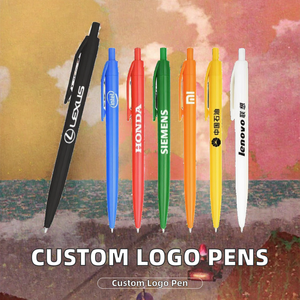 Wholesale Promotional Custom Logo Ballpoint <strong>Pens</strong> <strong>Multiple</strong> <strong>Colors</strong> Retractable Rubber Grip Plastic <strong>Pen</strong> 10mm - Product Image 2