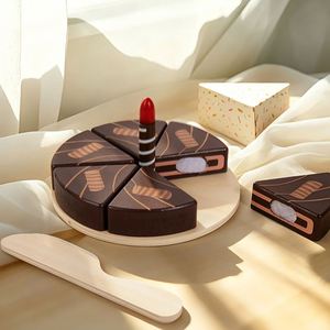 Juego de Juguetes de Madera para Cortar Pastel de Cumpleaños, Simples y Lindos, para Niños y Niñas, Juego de Comida de Juguete para Niños Pequeños - Product Image 4