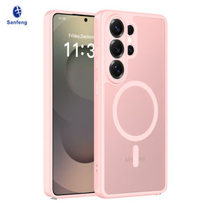 패션 핑크 소녀 폰 케이스 마그네틱 휴대폰 케이스 렌즈 보호 삼성 S26 울트라 케이스 스킨 느낌 모바일 폰 케이스 커버 - Product Image 1